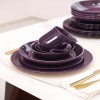 Certified Safe Family Dining Set of Embossed Colored Ceramic Tableware
