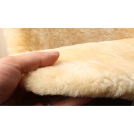 ANDALUS Car Steering Wheel Cover, Fluffy Pure Australia Sheepskin Wool, Universal 15 inch (Mint Green)