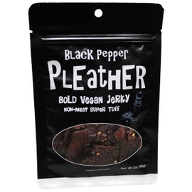 Black Pepper Vegan Jerky - Bold, Traditional Extra Tough Texture - Hand Made