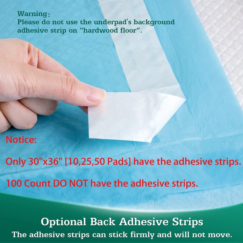 SOFYFINE 50 Count Bed Pads with Adhesive Strip 30"x36" Thicken
