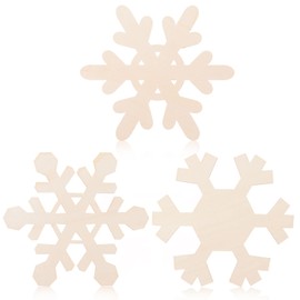 AWIZOM 6 Pcs Christmas Snowflake Wooden Cutouts Large Unfinished Wood Snowflake for Crafts Blank Wood Snowflake Signs Winter Snowflake Wooden Slices for DIY Xmas Holiday Window Wall Decor,11.81 Inch