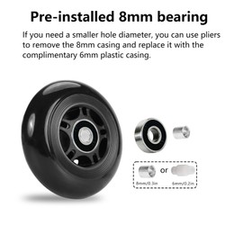 FLYDAZZLE Inline Skate Wheels: 72mm 76mm 80mm Roller Hockey Blade Replacement Wheels with ABEC 9 Bearing for Indoor Outdoor (8 Pack) (72 mm)