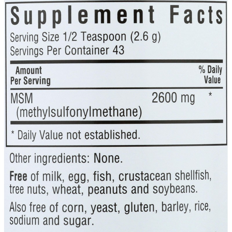 Bluebonnet Nutrition, Msm Powder, 4 Ounce