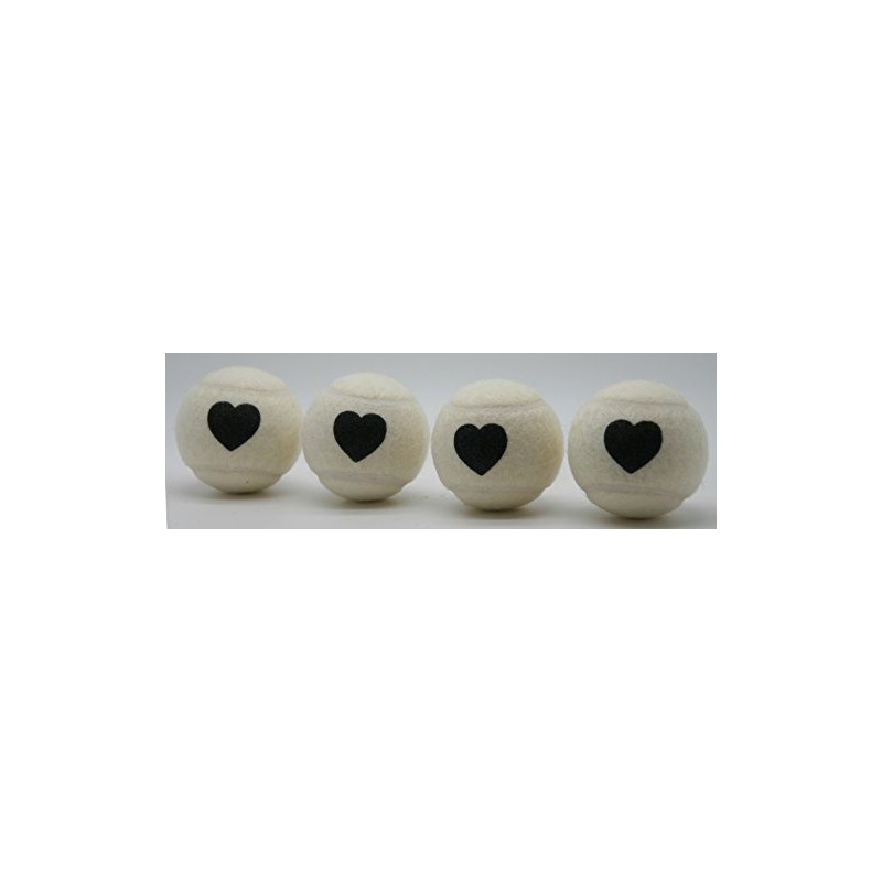 PRICE 1 x 4 HEART MOTIF Tennis Balls (White)