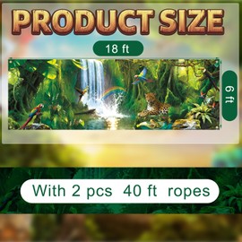 Hahafelt Rainforest Decorations 2026 VBS 18 x 6 ft Super-Sized Backdrop Vacation Bible School Classroom Church Wall Banner for Bible School Theme Decorations