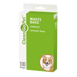 Clean Go Pet Lavender Scent Doggy Waste Bags, 100-Count, Quick-Tie Handles Poop Bags