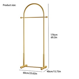 HAZHEYE Metal Small Clothes Rack, Arched shape gold Clothing Racks for Hanging Clothes,Heavy Duty Garment Rack for Small Spaces Modern Coat Rack Stand for Entryway, Bedroom (gold)