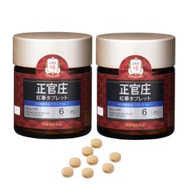 正官庄 (ジョンガンジャン) 紅参タブレット 6年根 高麗人参 100％ サプリ 朝鮮人参 紅参(ホンサム) ginseng 1粒500mg 240粒 (120粒入り × 2個セット) 国内正規品
