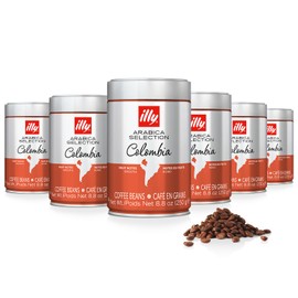 illy Whole Bean Coffee - Perfectly Roasted Whole Coffee Beans – Colombia Medium Roast – Smooth Taste, Notes of Fruit – Fruit Notes - 100% Arabica Coffee - No Preservatives – 8.8 Ounce, 6 Pack