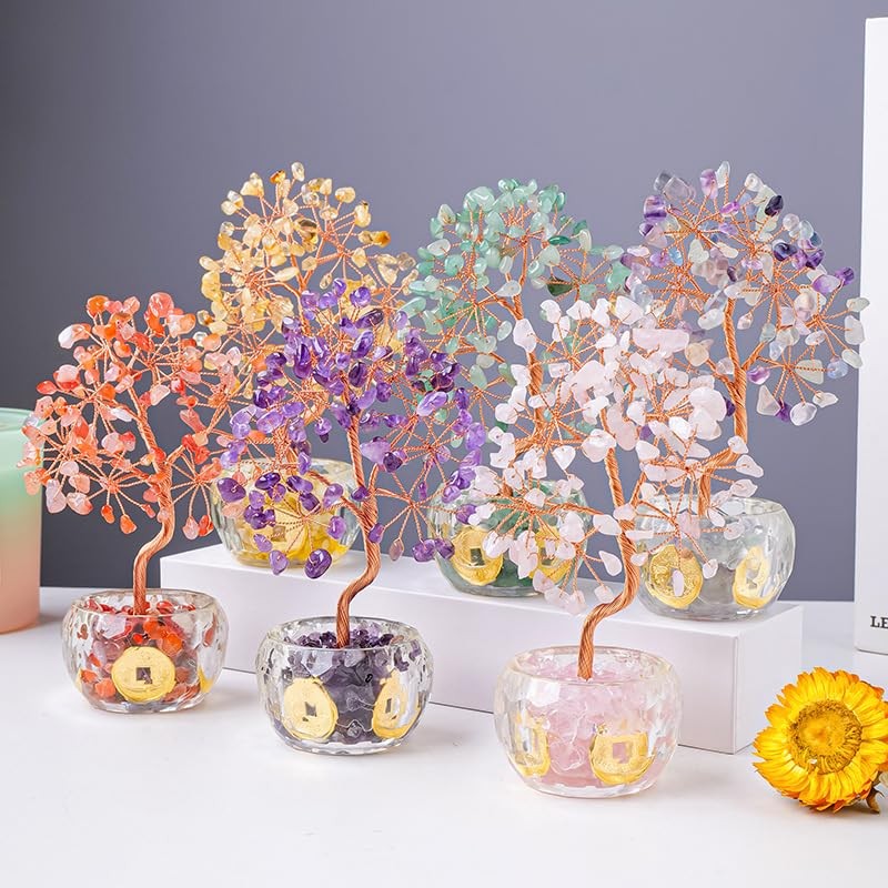 (Amethyst) Feng Shui-Crystal Tree-Money Tree-Home Decor-Office Decor-Quartz-Seven Chakra-Healing Gemstone-Birthday Gift