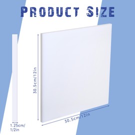 Frienda 3 Pcs 1/2 Thick, 12 x 12 White Hdpe Sheet Hdpe Plastic Sheet High Density Polyethylene Sheet Board Rectangular Solid Tapping Block for DIY Projects Home Floor Improvement