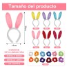 24 Pzas Diadema Orejas Peluche Conejo Led Luz