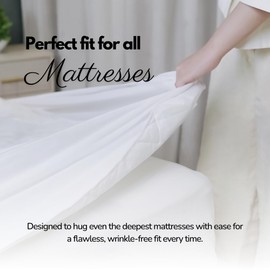 The Royce® Quilted Waterproof Mattress Protector – King Size Bed Cover with Extra Deep 40CM Fitted Skirt – Soft, Noiseless, Anti Allergenic, Hypoallergenic & Machine Washable –150x200 - White (King)