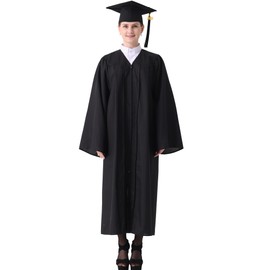 GraduatePro Graduation Talar Doctor's Hat and Tassel 2020 for College and Bachelor Academic 12 Colours - Black