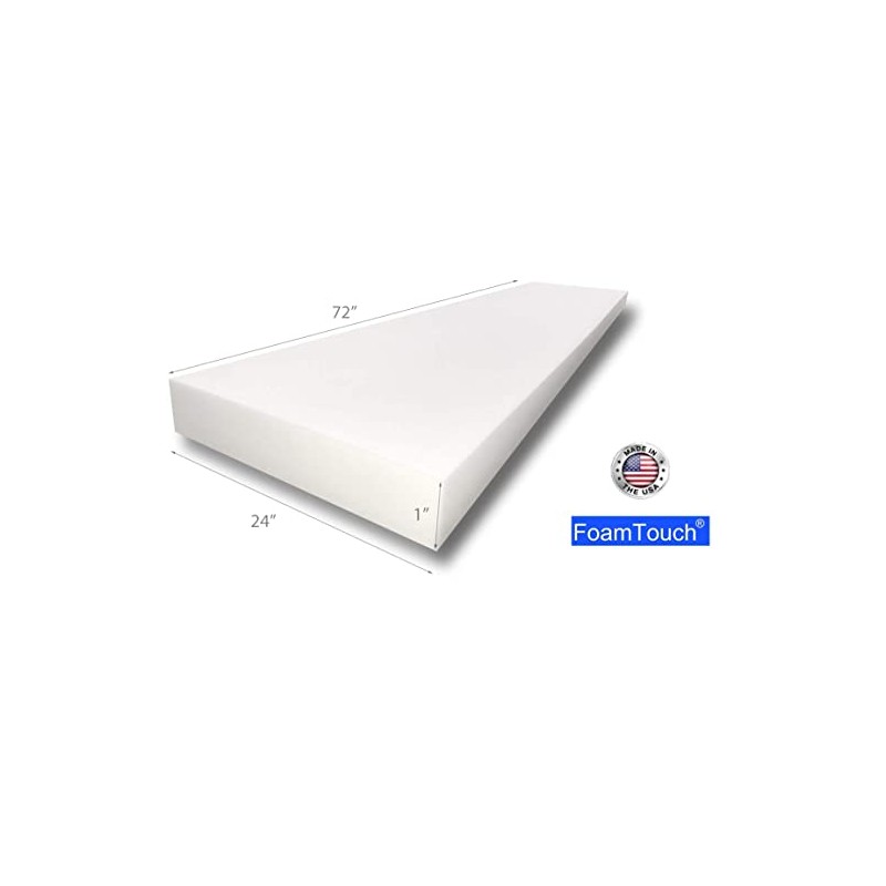 FoamTouch 1x24x72HDF Upholstery Foam 1x 24x72, White, Pack of 2