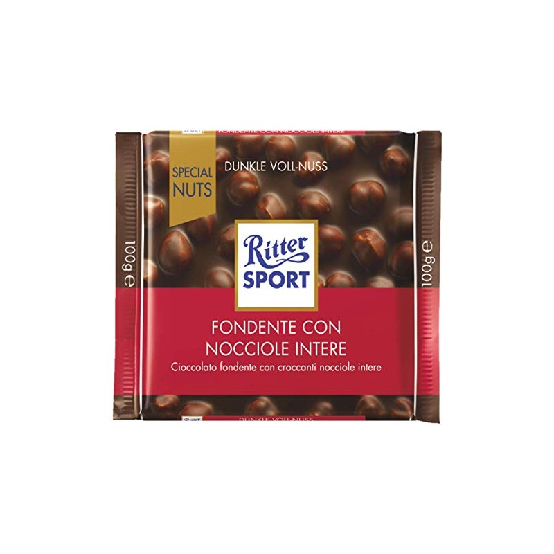 Ritter Sport Dark chocolate with Whole Hazelnuts 3.5-Ounce/100g Bars, pack