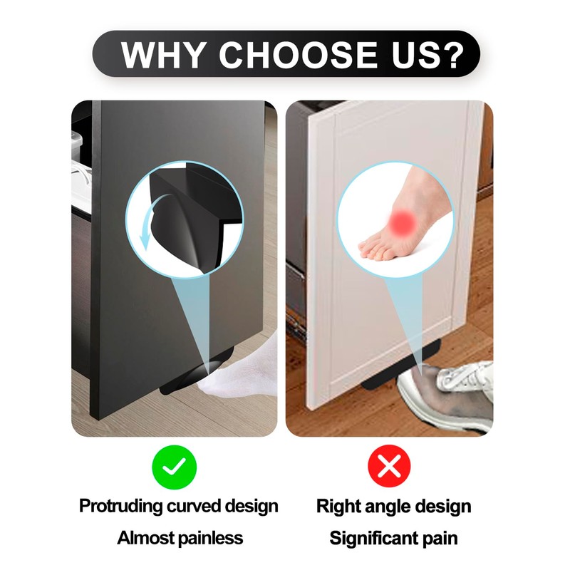 ALKB Kitchen Metal Cabinet Foot Pull with Screws, Hands Free