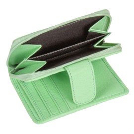 MUSTANG Seattle Leather Wallet Side Opening Mint Blue, Mint Blue