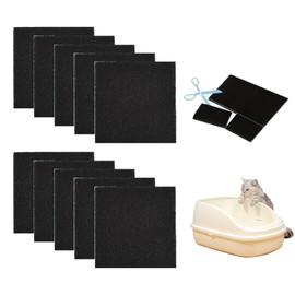 svpfuo Pack of 10 Cat Litter Tray, Activated Carbon Filter, Highly Absorbent Cat Litter Tray, Carbon Filter, Used in Compost Containers and for Odour Reduction in Cat Litter Trays