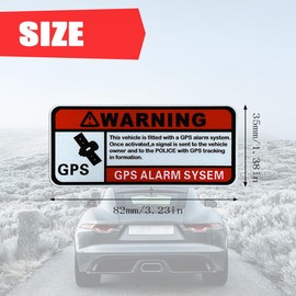 QZTYTY 3PCS Warning GPS Alarm System Car Stickers, Car Warning Sticker, Self Adhesive Vinyl Vehicle Windows Safety Warning Decals, Car Decor Accessories Car Decals for Auto (Red/Warning GPS)