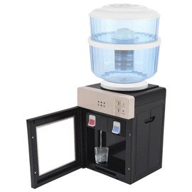 LIAPDG Countertop Water Dispenser, Desk Hot/Cold Water Cooler Dispenser with Single-Touch Switch & Indicator Lights for 3-5 Gallon Water Bottles in Bedroom, Studio, Office 10.8 x 9.45 x 14.2 Inch