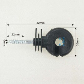 KATSU Electric Fence Ring Insulators 50X Pack, Screw-in Ring Insulators Electric Fence Accessories for Wood Posts Field Guardian Fencing Pasture Gates 667100