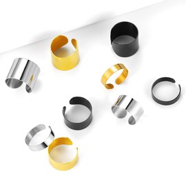 Stainless Steel Men Ring Set Adjustable 5mm/10mm/17mm Minimalist Wedding Band Rings Unisex Jewelry