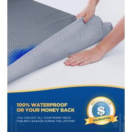 Premium 100% Waterproof Twin Mattress Protector, Breathable Cooling 3D Air Fabric Mattress Cover, Hypoallergenic Noiseless Bed Cover Vinyl Free, 8-21'' Deep Pocket (Gray)