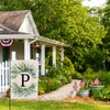 wyooxoo Monogram Letter P Floral Garden Flag 12x18 Inch Double