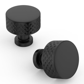 Asidrama 10 Pack Matte Black Kitchen Cabinet Knobs Cabinet Hardware Zinc Knobs for Dresser Drawers