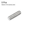 sourcing map 5Pcs M8 x 30mm Fully Threaded Rod 304