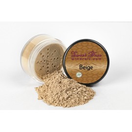 5pc KIT w/FACE BRUSH (BEIGE) Mineral Makeup Set Full Size Powder Bare Skin Matte Foundation