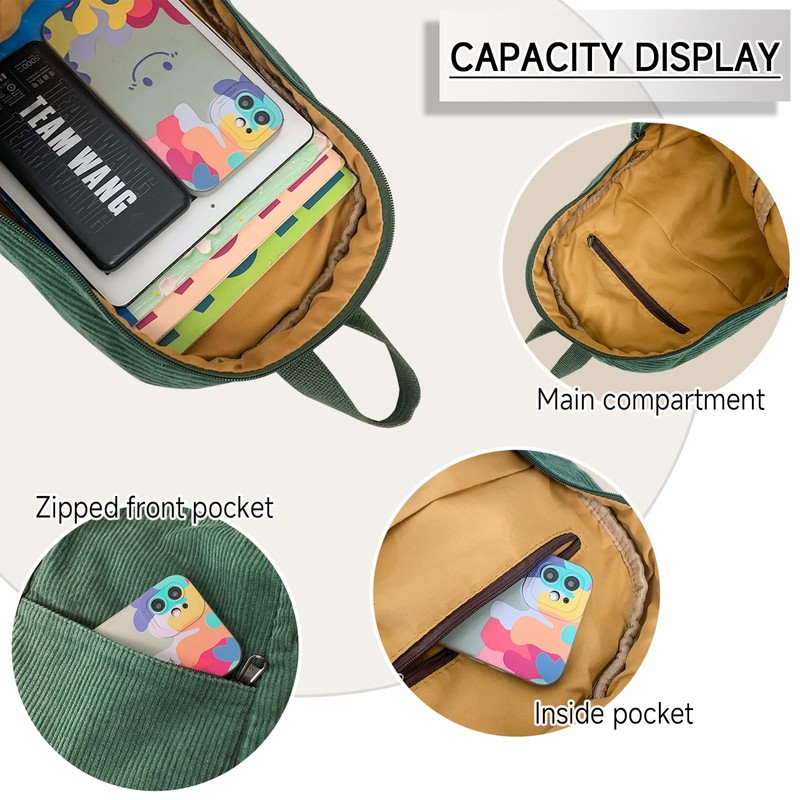 BOZIEE Small Backpack Women's Cord City Backpack Backpacks Daypacks Backpack