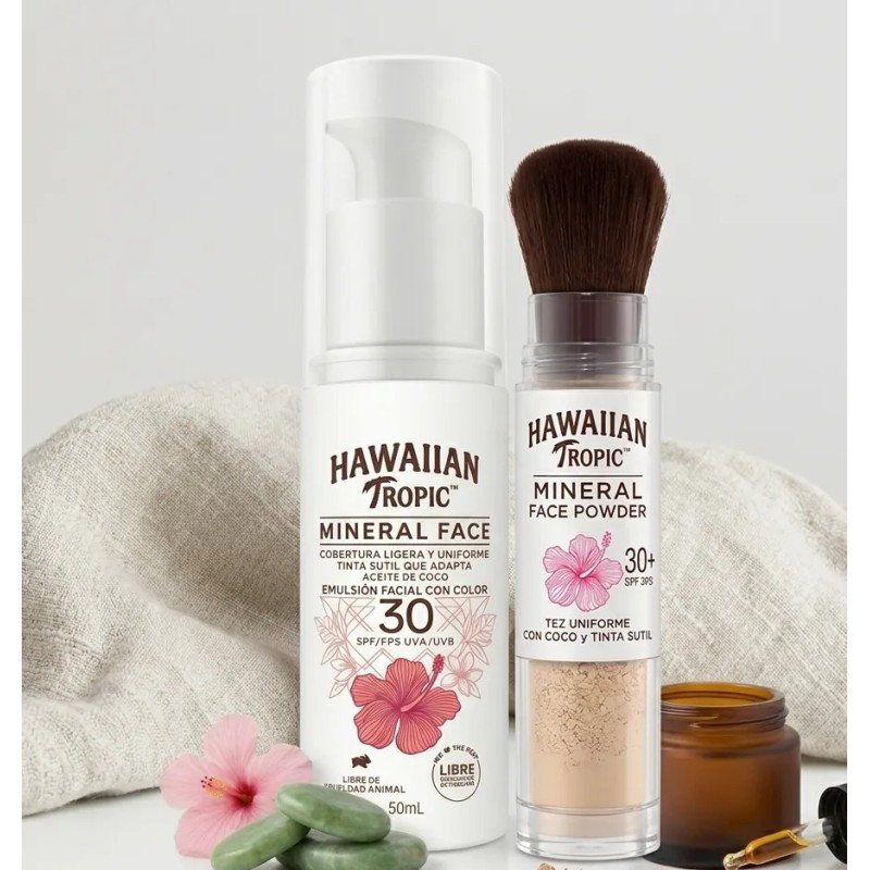Hawaiian Tropic Pack Facial Mineral Brush + Mineral Face