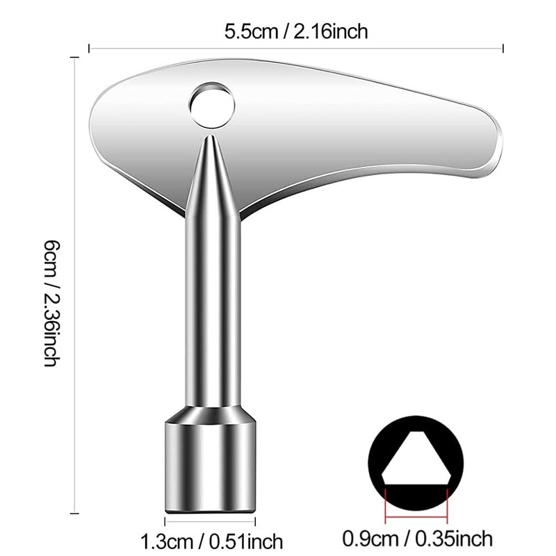 JINHENB 2 Pcs Triangular Key Inner Triangle Spanner Key Stainless