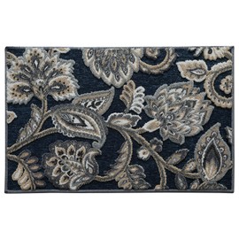 Color&Geometry Flower Design Indoor Door Mat with Non Slip Rubber Backed Dirt Trapper, 26"x45", Thin Front Door Mat, Dirt Resist, Low Profile Easy Clean Entry Mats for Entryway, Entrance