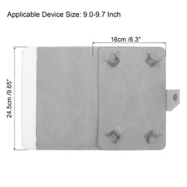 sourcing map Universal 9 Inch Tablet Case, Protective Folio PU Leather Shell Case for 9.0-9.7 Inch Touchscreen Tablet, White