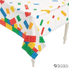 Color Brick Tablecloth - Party Supplies - 1 Piece