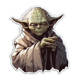 SW Yoda Jedi Master Sticker Decal Notebook Car Laptop 5"x5.5" (Color)
