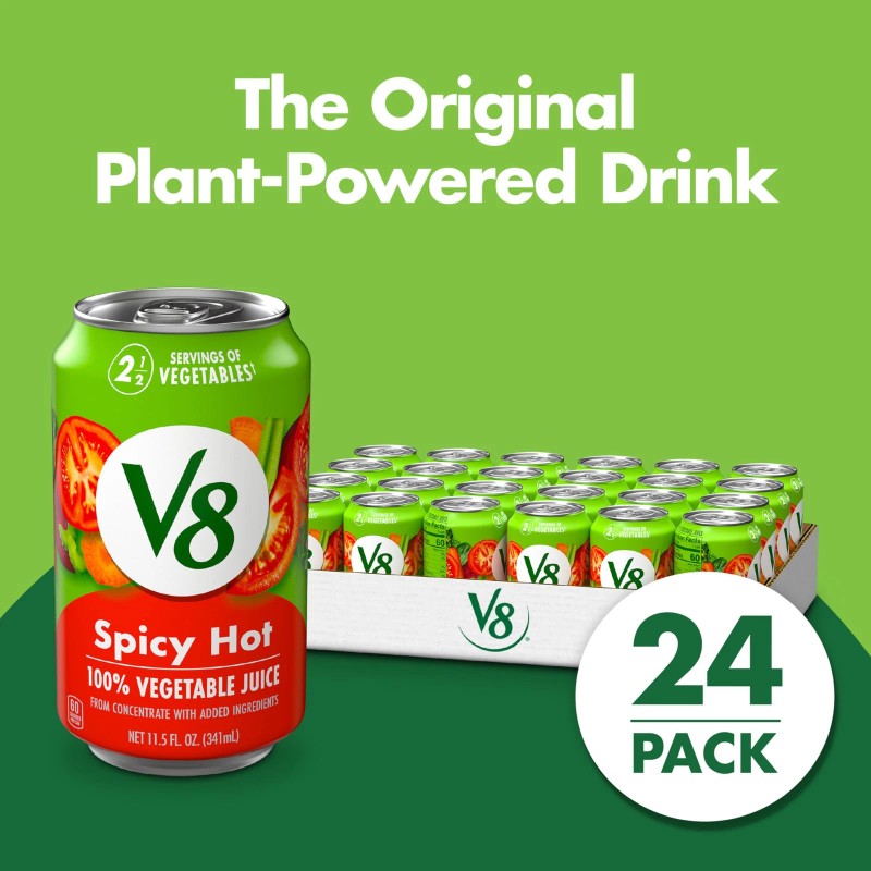 V8 Spicy Hot 100% Vegetable Juice, 11.5 Fl Oz Can