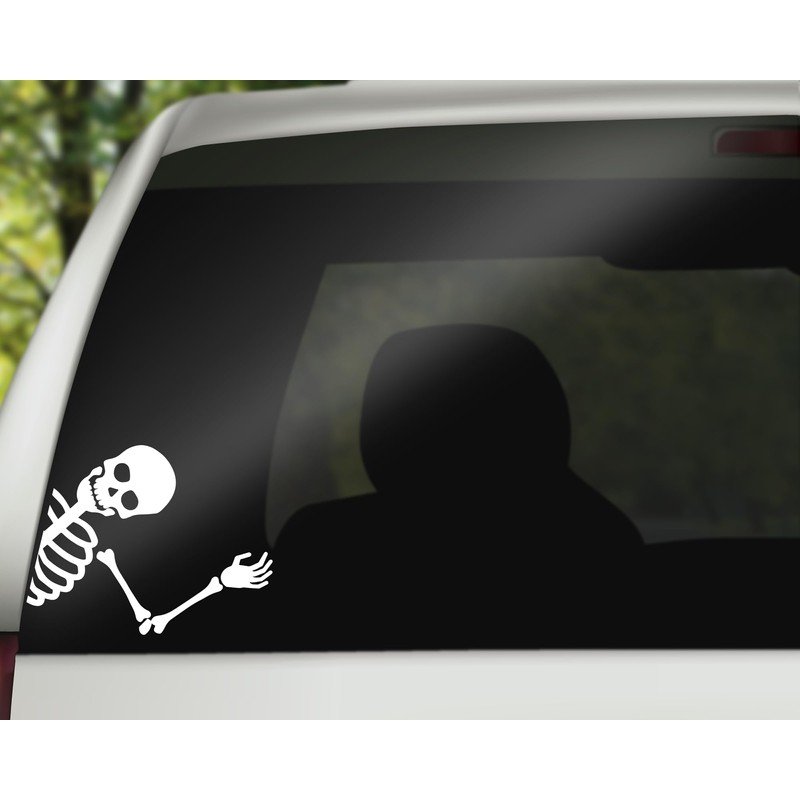 Skeleton Waving Decal Car Bumper Sticker Window Laptop Tumbler Decal