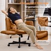 Criss Cross Office Chair with Flip Armrests, PU Leather, Brown