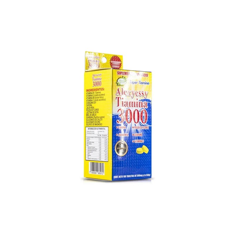 Vitamina Alexjessy Cafeína Guaraná 100 Tabletas