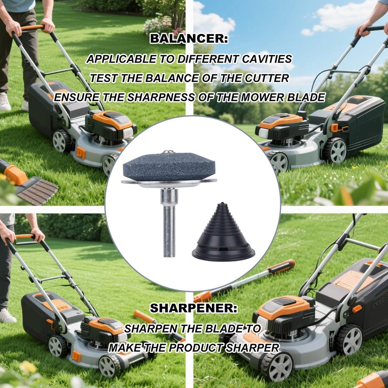 lasuroa 4pcs Lawn Mower Blade Sharpeners, Lawn Tool Sharpener Kit