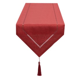 SANLEHAUSE Linen Table Runner, Red, 32 x 275 cm, Linen Look Table Runner, High-Quality Table Runner, Plain, Modern, Easy Care Table Runner for Dining Table, Coffee Table, Restaurant, Decoration