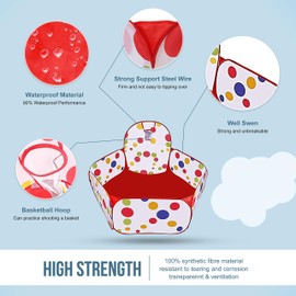 AAJ Big-pit ball | Baby Crawl Playpen with Basketball Hoop | Lightweight Pop-Up Children Play Tent Blue | Portable Pop-Up Ball Pool with Zippered Storage Bag | Balls not Included (Red)