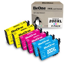 BeOne Remanufactured Ink Cartridges Replacement for Epson 200XL T200XL for Expression Home XP-200 XP-300 XP-310 XP-400 XP-410 Workforce WF-2520 WF-2530 WF-2540 Printer (6-Pack; 2C, 2M, 2Y)