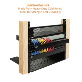 Tecmojo 6U Rack Rail Vertical, Pair Vertical DIY Rack Rails Kit for DIY Server and Studio Racks Included to Mount Server or Network Equipment