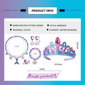 EULAPGOE 2 Pieces Birthday Girl Sash, Birthday Girl Headband, Birthday Girl Decorations Set Birthday Girl Sash Birthday Girl Tiara and Birthday Girl Headband Hair Accessories, Purple And Pink