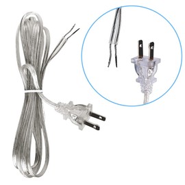 Lamp Light Kit, Nickel Plated Repair or Rewiring Table Lamp Kit, 3 Way Socket and 8 Foot Matching Cord Set with Essential Hardware for Vintage Lamps or Other DIY Lighting Fixtures